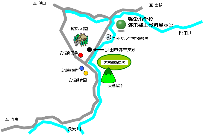 浜田市弥栄郷土資料展示室地図