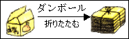 ダンボール→折りたたむ