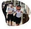 水木しげるロードを散策する子どもたち２
