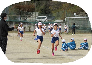 中・高学年女子も先頭を競っています。