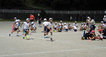 美川っ子リレーの練習風景です。